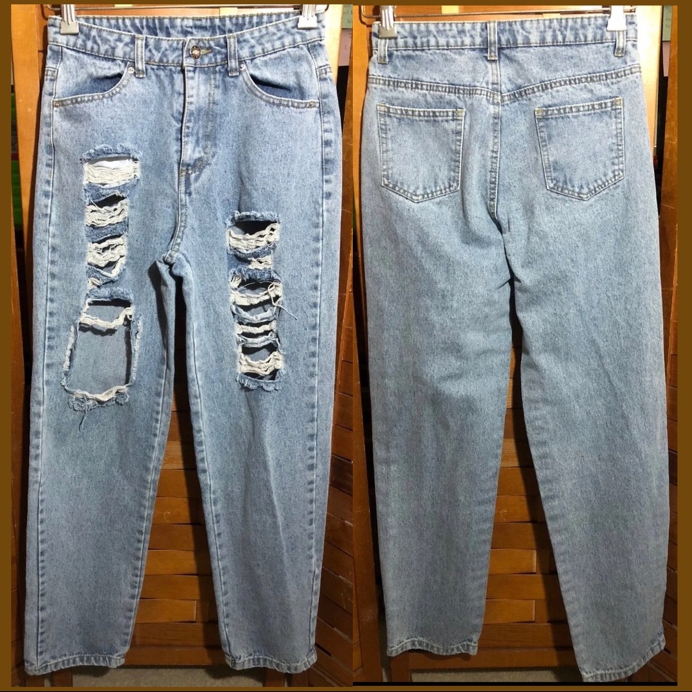Distressed Mom Jeans